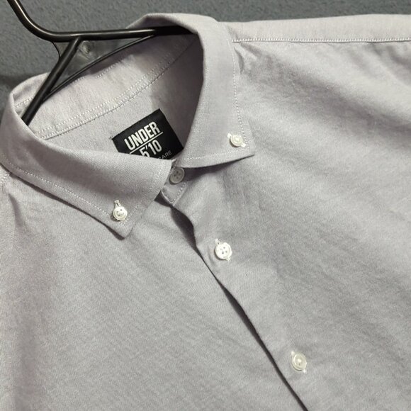 Under 5'10 Shirt Men's L Gray  Long Sleeve Oxford Button Down - Picture 1 of 10